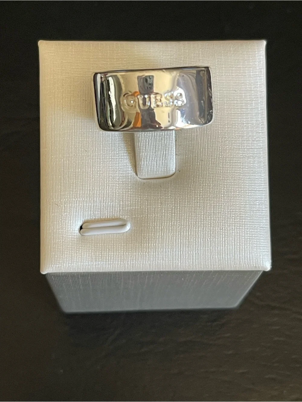 Guess Crystal Pave Silver-Tone Women's Ring